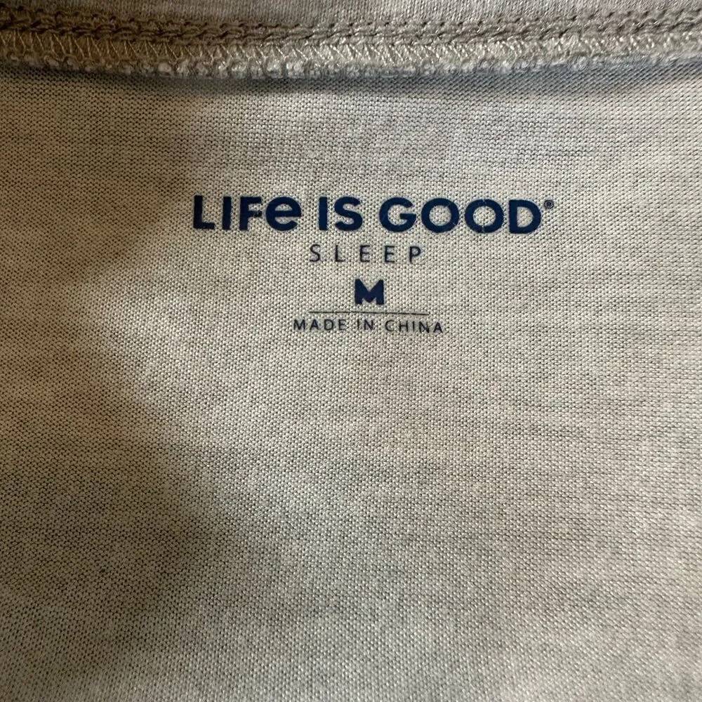 LIFE IS GOOD Women's Be Kind Oversized Sleep T-Shirt Nightgown Gray Size Medium